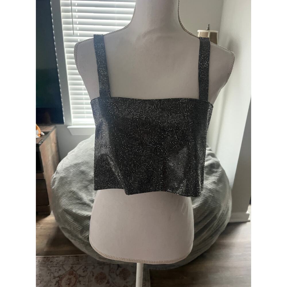 Black Rhinestone Tank Top - Picture 3 of 8